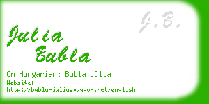 julia bubla business card